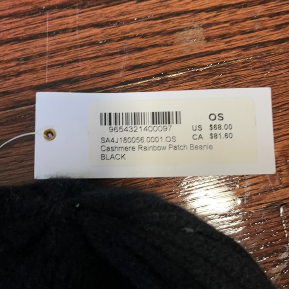 NWT SoulCycle Cashmere Rainbow Patch Beanie Hat - Picture 3 of 4